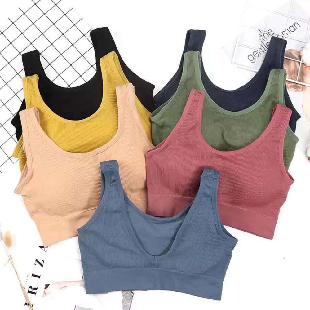 Deep V Back Sports Bra, Gathered Shockproof Running Bra, Seamless In one size - Picture 7 of 7